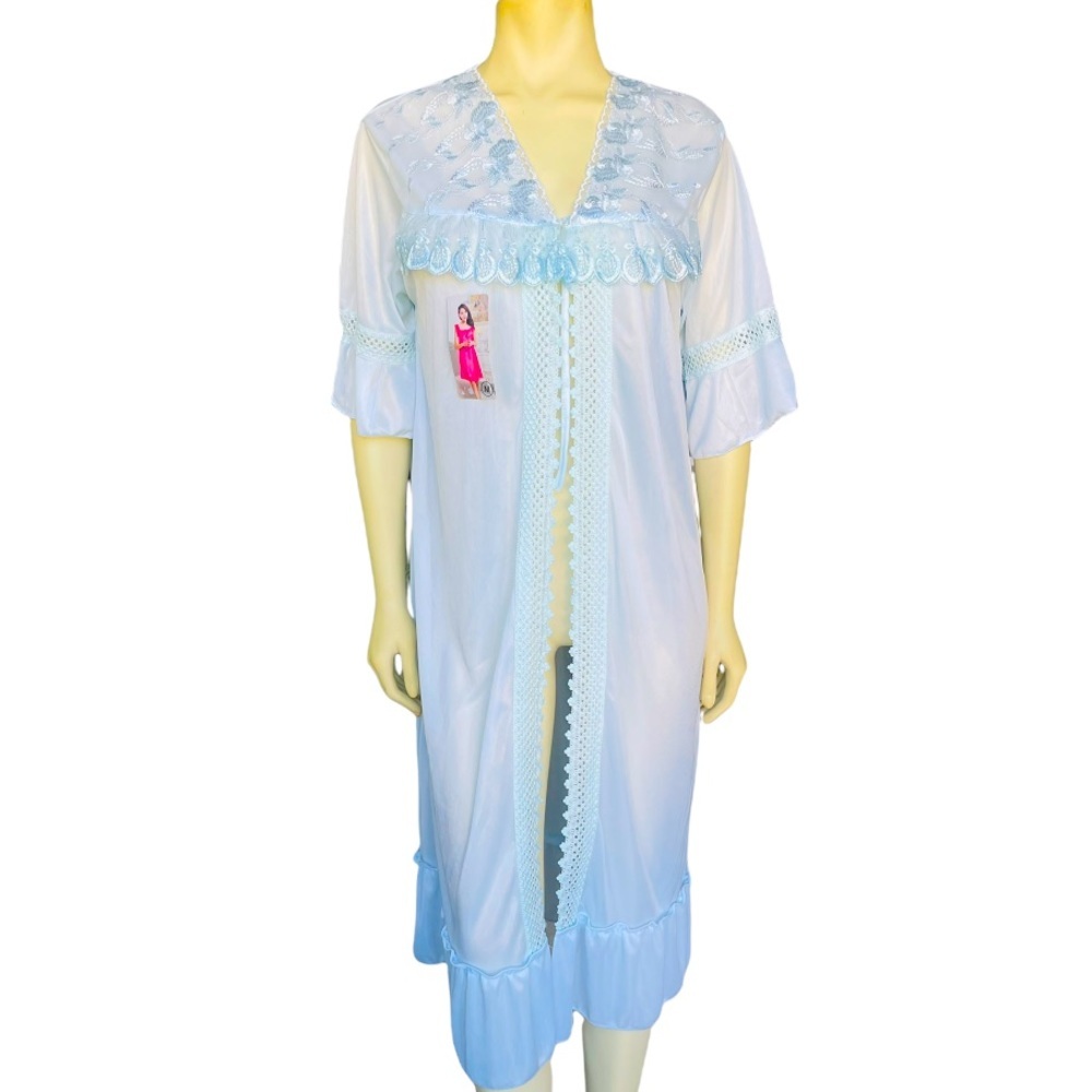Vintage Women’s Night Dress With Lace Details Open Slit Front